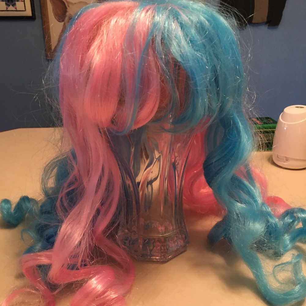 Wig...long hair...blue and pink
